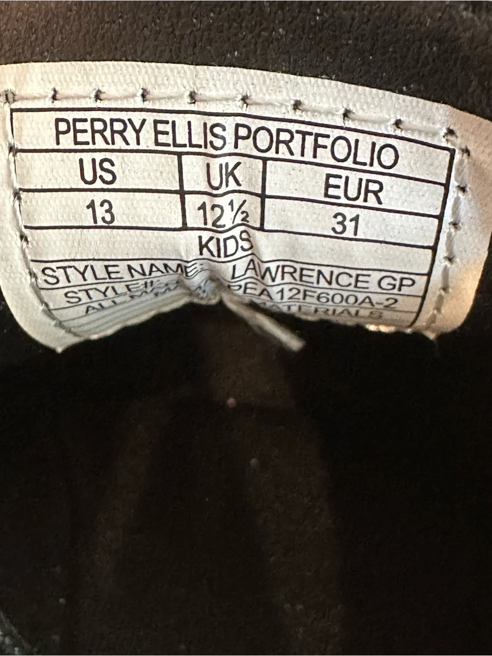 NWT Perry Ellis Portfolio Lawrence GP Boys Dress Shoes Black Size 13 Ultra Foam